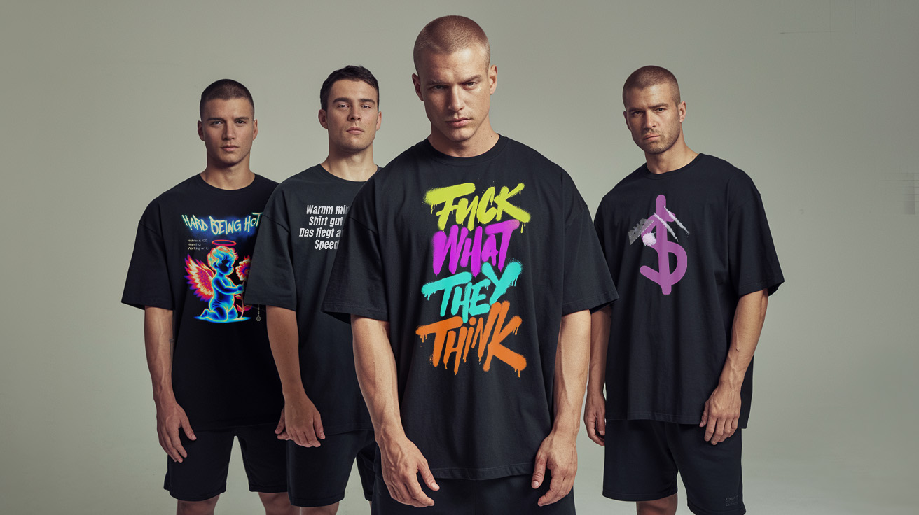ausgefallene techno Tshirts-herren-oversized-streetwear-techno-shirts