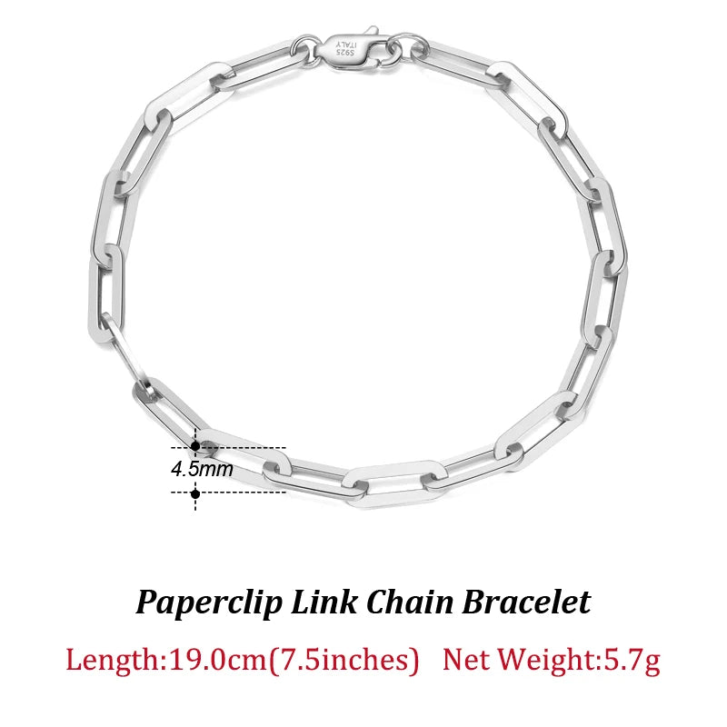 ORSA JEWELS 14K vergoldete echte 925er Sterlingsilber-Büroklammer-Halskette, 6/9,3/12 mm Gliederkette für Damen und Herren, Schmuck SC39 Festival Outfits | Techno Shirts | Rave Clothing