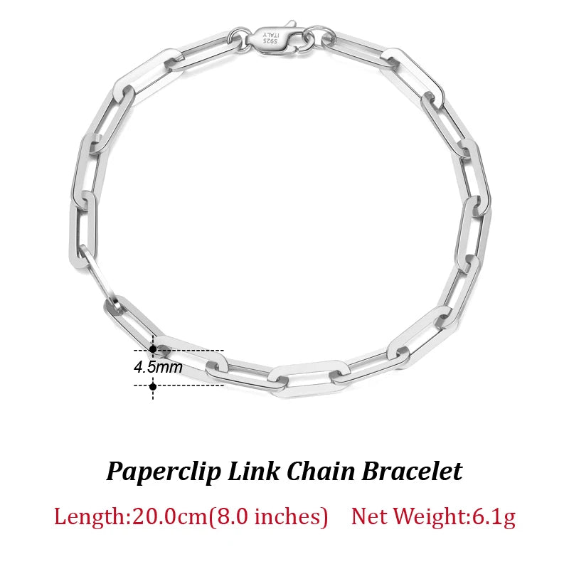 ORSA JEWELS 14K vergoldete echte 925er Sterlingsilber-Büroklammer-Halskette, 6/9,3/12 mm Gliederkette für Damen und Herren, Schmuck SC39 Festival Outfits | Techno Shirts | Rave Clothing