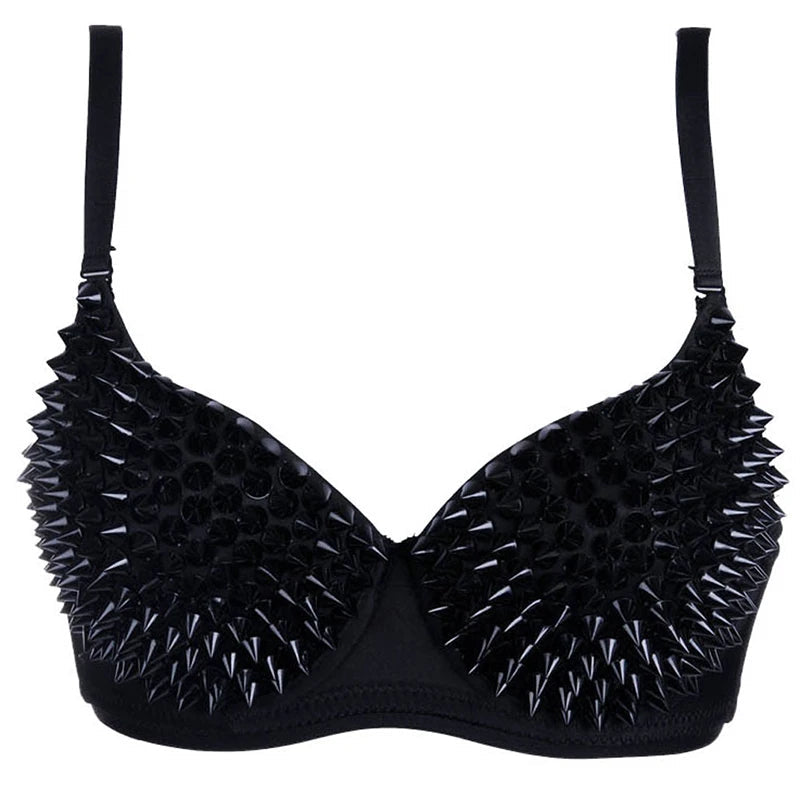 Kinky Rave Outfit Damen bh Strass schwarz 