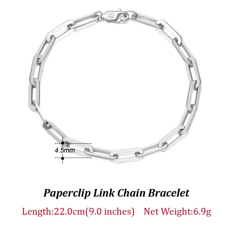 ORSA JEWELS 14K vergoldete echte 925er Sterlingsilber-Büroklammer-Halskette, 6/9,3/12 mm Gliederkette für Damen und Herren, Schmuck SC39 Festival Outfits | Techno Shirts | Rave Clothing