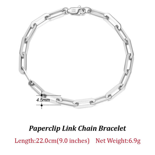 ORSA JEWELS 14K vergoldete echte 925er Sterlingsilber-Büroklammer-Halskette, 6/9,3/12 mm Gliederkette für Damen und Herren, Schmuck SC39 Festival Outfits | Techno Shirts | Rave Clothing