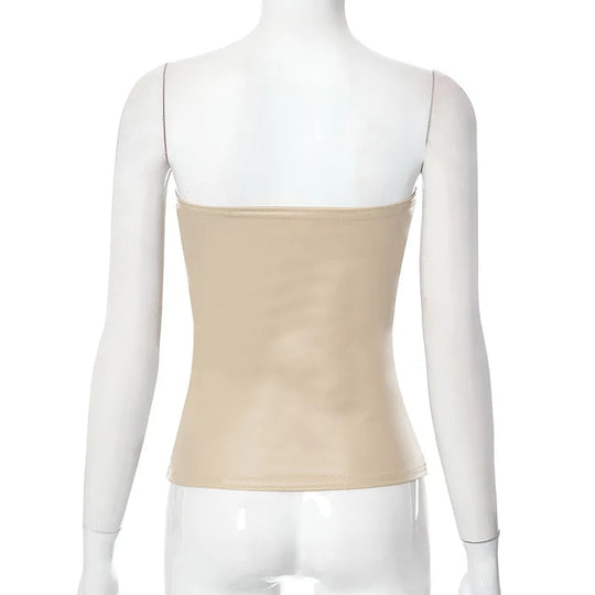 Sexy Frauen Shiny Gold Silber Bustier Crop Tops Helle PU Leder Krone Gürtel Abnehmen Taille Liebsten Low-cut Korsett top Sommer Festival Outfits | Techno Shirts | Rave Clothing