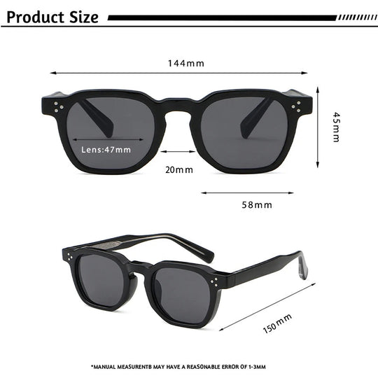 CATERSIDE Retro Punk Männer Sonnenbrille Kleine Rahmen Quadratische Personalisierte Design Sonnenbrille Frauen Reise Party Business Festival Geschenk Festival Outfits | Techno Shirts | Rave Clothing