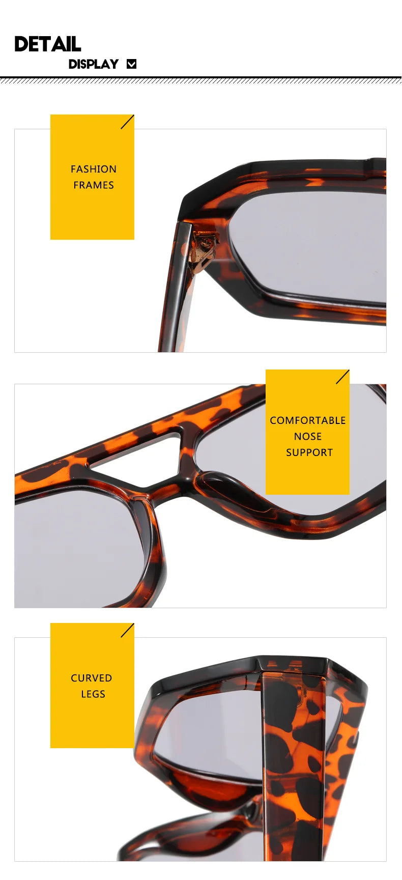 Vintage Quadratische Sonnenbrille für Frauen Männer Dicker Rahmen Doppelte Brücken Brillen Weibliche Mode Chic Polygon Sonnenbrille Leopard Blau Festival Outfits | Techno Shirts | Rave Clothing