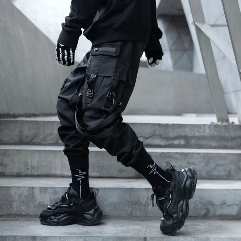 2024 neue Mode Multi-tasche Cargo Hosen Männer Y2K Taktische Techwear Ankle Hosen Punk Stil Casual Fallschirmjäger Hosen pantalones Festival Outfits | Techno Shirts | Rave Clothing