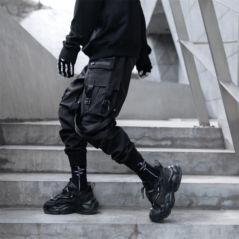 2024 neue Mode Multi-tasche Cargo Hosen Männer Y2K Taktische Techwear Ankle Hosen Punk Stil Casual Fallschirmjäger Hosen pantalones Festival Outfits | Techno Shirts | Rave Clothing