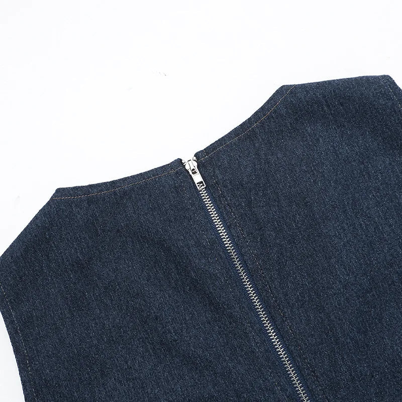 Talenza Damen-Weste, ärmellos, Rundhalsausschnitt, Sommer, einfarbig, hohl, schmale Weste, Top, modisch, sexy Streetwear, Damen, schmale Weste Festival Outfits | Techno Shirts | Rave Clothing