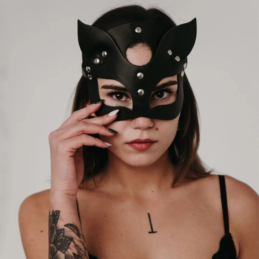 Kinky Leder Maske | Techno Outfit