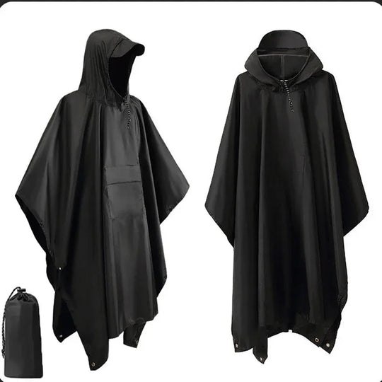 3-in-1-Militär-Regenmantel für den Außenbereich, mit Kapuze, wasserdicht, Regenponcho, Motorrad-Regenschutz, Camping, Wandern, Reisen, Regenbekleidung, Zelt Festival Outfits | Techno Shirts | Rave Clothing