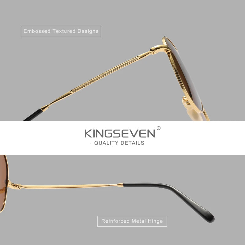 KINGSEVEN Pilot Legierung Sonnenbrille Polarisation UV400 Anti-reflexion Vollformat Parsnip Gläser Frauen Retro Luxus Brillen Festival Outfits | Techno Shirts | Rave Clothing