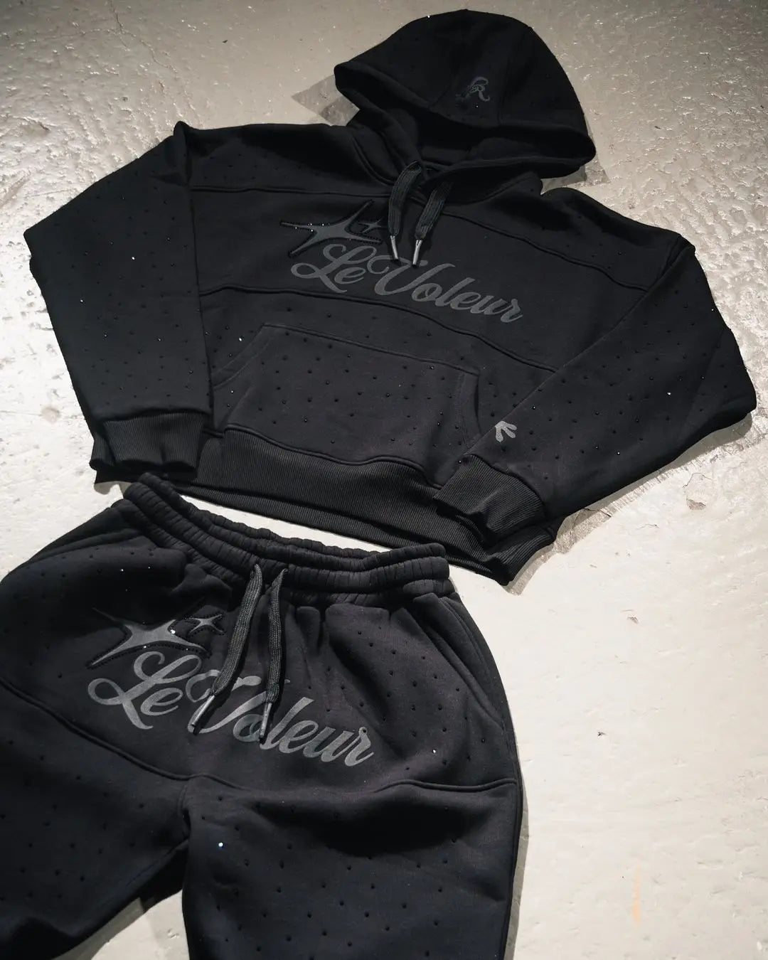 Streetwear Hoodie Jogginghose Zweiteiliges Set Y2K Männer Frauen Hip Hop Brief bestickt übergroße Hoodie Sweatshirt Lounge Hosen Set Festival Outfits | Techno Shirts | Rave Clothing