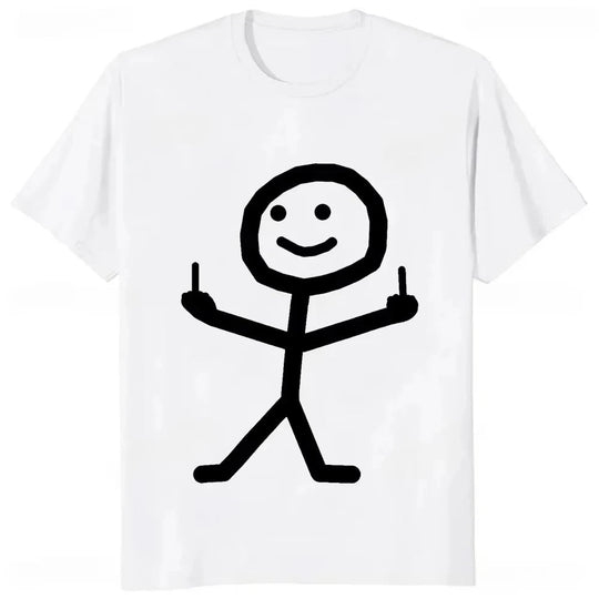 Mittelfinger Lustiges Frenzy Print Damen T-Shirt Lose Lässige Mode Harajuku Hip Hop Straße Niedlich Trendiger Stil Bequemes Top Festival Outfits | Techno Shirts | Rave Clothing