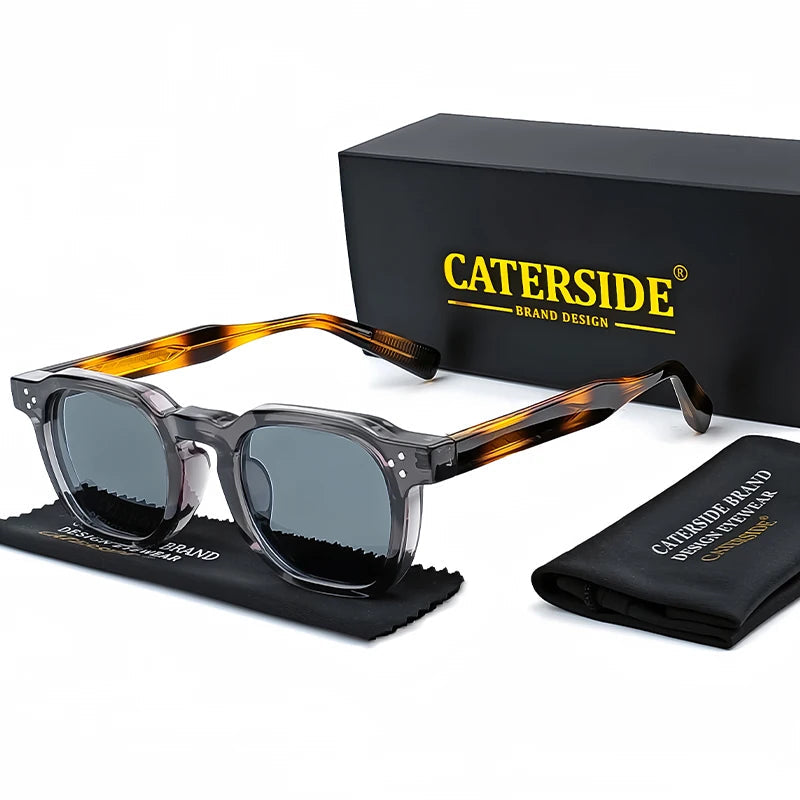 CATERSIDE Retro Punk Männer Sonnenbrille Kleine Rahmen Quadratische Personalisierte Design Sonnenbrille Frauen Reise Party Business Festival Geschenk Festival Outfits | Techno Shirts | Rave Clothing