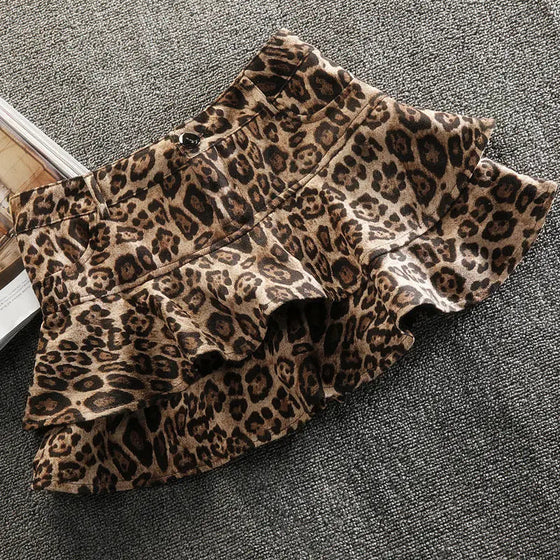Ra-ra Skirt | Leopard-Print Mini-Faltenrock