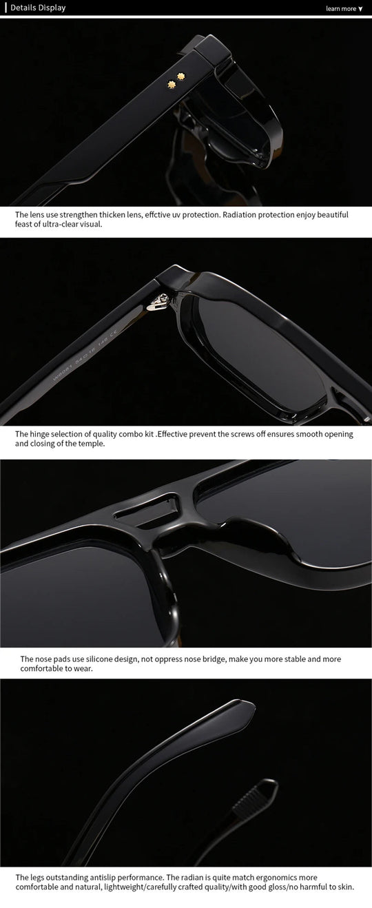 SHAUNA Retro Doppel Brücken Quadrat Sonnenbrille Frauen Gradient Shades UV400 Mode Marke Designer Nieten Männer Sonnenbrille Festival Outfits | Techno Shirts | Rave Clothing