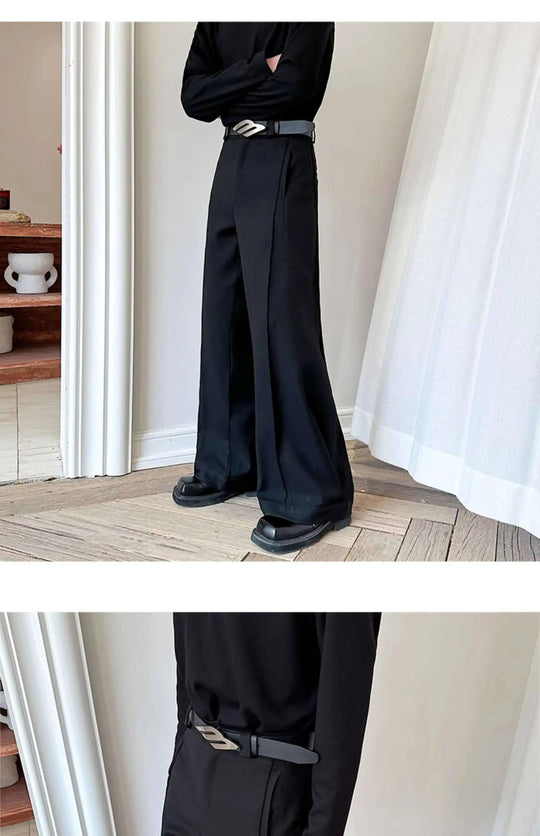 LUZHEN 2025 Frühjahr Neue Koreanische Einfarbig Casual Anzug Hosen Männer Mode Lose Dreidimensionale Spleißen Design Hosen LZ9369 Festival Outfits | Techno Shirts | Rave Clothing