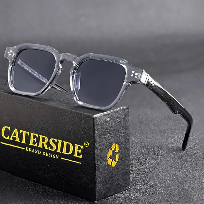 CATERSIDE Klassische Quadratische Sonnenbrille Männer Core Insert Tempel Luxus Marke Sonnenbrille Frauen Reisen Strand Party Festival Geschenke Festival Outfits | Techno Shirts | Rave Clothing