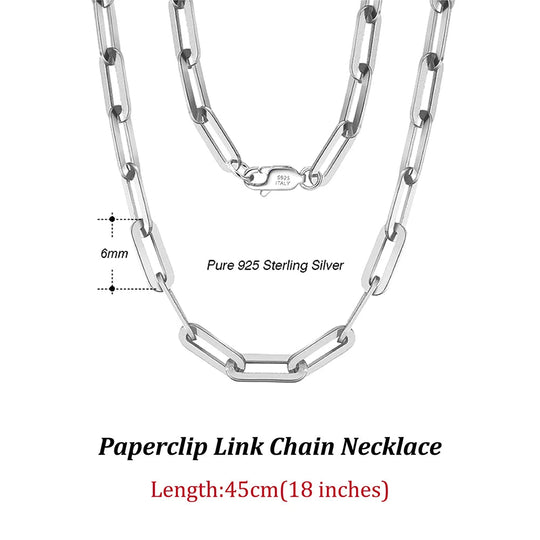 ORSA JEWELS 14K vergoldete echte 925er Sterlingsilber-Büroklammer-Halskette, 6/9,3/12 mm Gliederkette für Damen und Herren, Schmuck SC39 Festival Outfits | Techno Shirts | Rave Clothing