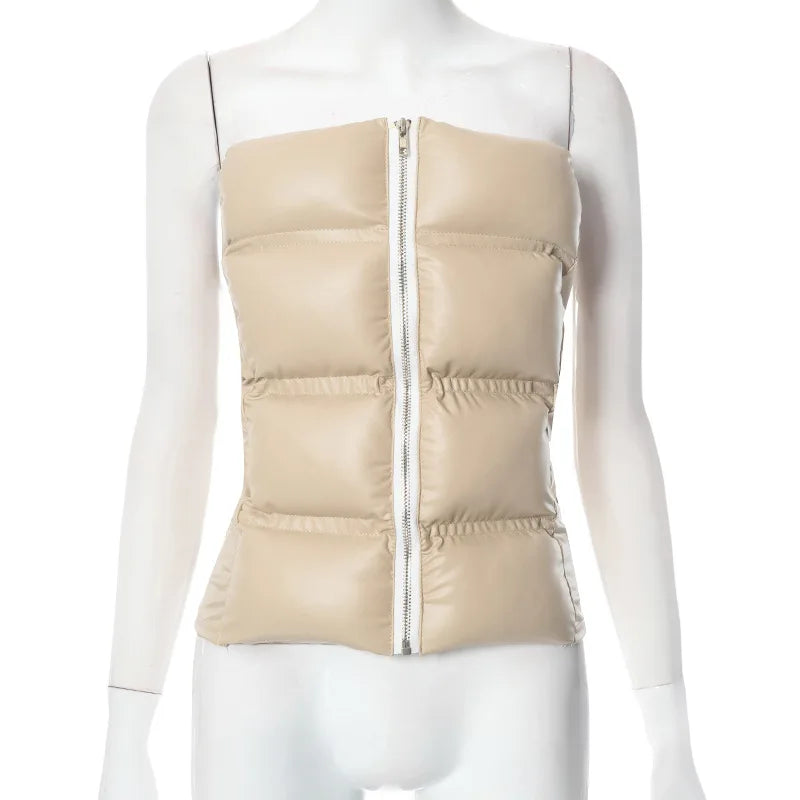 Sexy Frauen Shiny Gold Silber Bustier Crop Tops Helle PU Leder Krone Gürtel Abnehmen Taille Liebsten Low-cut Korsett top Sommer Festival Outfits | Techno Shirts | Rave Clothing