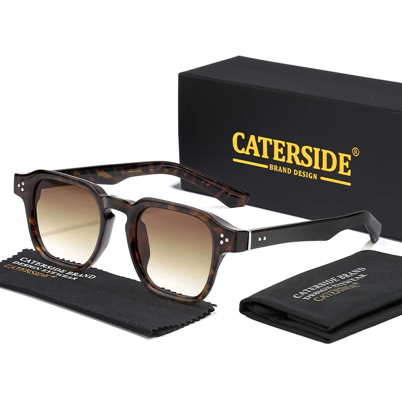 CATERSIDE Klassische Quadratische Sonnenbrille Männer Core Insert Tempel Luxus Marke Sonnenbrille Frauen Reisen Strand Party Festival Geschenke Festival Outfits | Techno Shirts | Rave Clothing