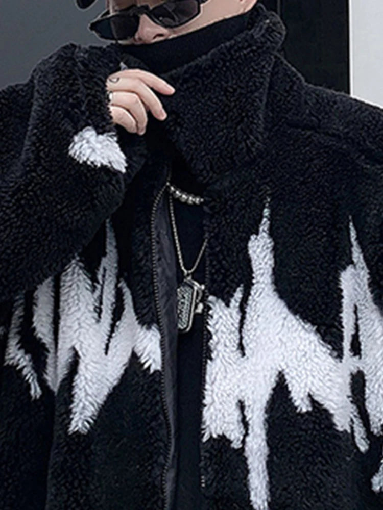 Mauroicardi Winter Übergroße Verdickte Warme Flauschige Kunstpelz Jacke Männer Raglan Langarm Zip Up Luxus Designer Kleidung 2022 Festival Outfits | Techno Shirts | Rave Clothing