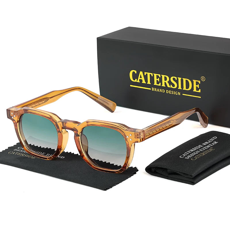 CATERSIDE Retro Punk Männer Sonnenbrille Kleine Rahmen Quadratische Personalisierte Design Sonnenbrille Frauen Reise Party Business Festival Geschenk Festival Outfits | Techno Shirts | Rave Clothing
