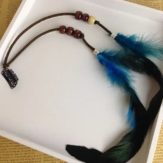 Böhmisches Feder-Haarband für Damen, festliche Maskerade, Karneval, Hippies, Kostüm, indischer Abschlussball, Zigeuner, lange Quaste, Haarschmuck Festival Outfits | Techno Shirts | Rave Clothing