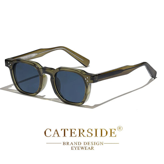 CATERSIDE Retro Punk Männer Sonnenbrille Kleine Rahmen Quadratische Personalisierte Design Sonnenbrille Frauen Reise Party Business Festival Geschenk Festival Outfits | Techno Shirts | Rave Clothing