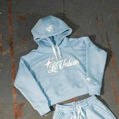 Streetwear Hoodie Jogginghose Zweiteiliges Set Y2K Männer Frauen Hip Hop Brief bestickt übergroße Hoodie Sweatshirt Lounge Hosen Set Festival Outfits | Techno Shirts | Rave Clothing