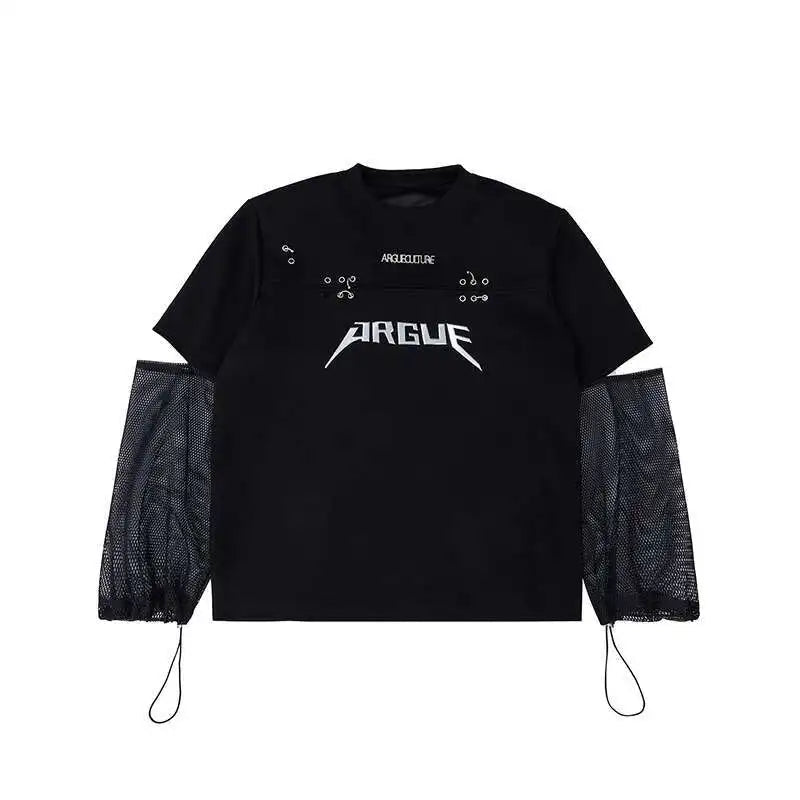 LUZHEN Mode Neue Original Gaze Spleißen Design Langarm T Shirts männer 2025, Trendy Nische Hohe Qualität Casual Tops LZ3975 Festival Outfits | Techno Shirts | Rave Clothing