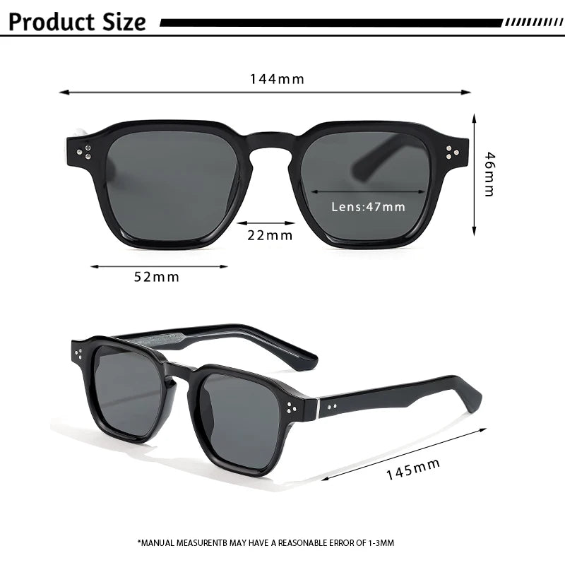 CATERSIDE Klassische Quadratische Sonnenbrille Männer Core Insert Tempel Luxus Marke Sonnenbrille Frauen Reisen Strand Party Festival Geschenke Festival Outfits | Techno Shirts | Rave Clothing