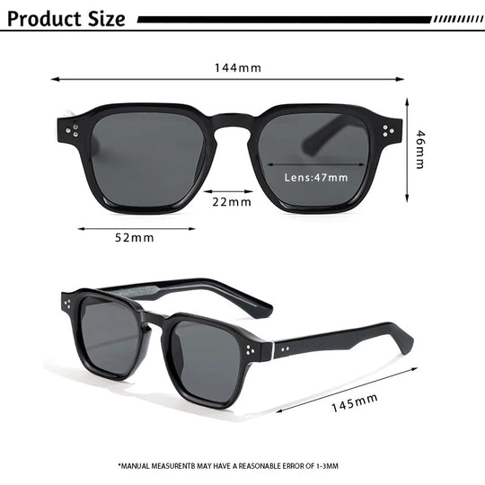 CATERSIDE Klassische Quadratische Sonnenbrille Männer Core Insert Tempel Luxus Marke Sonnenbrille Frauen Reisen Strand Party Festival Geschenke Festival Outfits | Techno Shirts | Rave Clothing