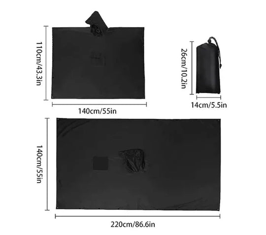 3-in-1-Militär-Regenmantel für den Außenbereich, mit Kapuze, wasserdicht, Regenponcho, Motorrad-Regenschutz, Camping, Wandern, Reisen, Regenbekleidung, Zelt Festival Outfits | Techno Shirts | Rave Clothing