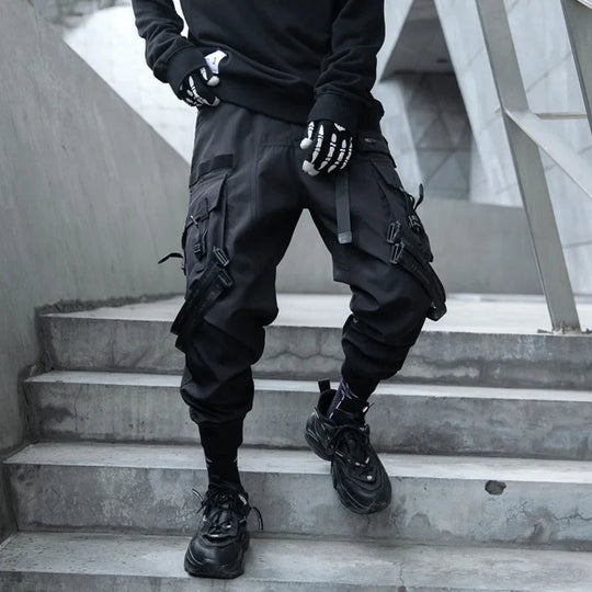 2024 neue Mode Multi-tasche Cargo Hosen Männer Y2K Taktische Techwear Ankle Hosen Punk Stil Casual Fallschirmjäger Hosen pantalones Festival Outfits | Techno Shirts | Rave Clothing