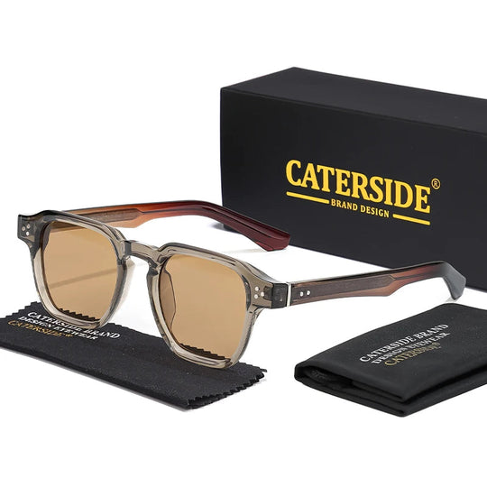 CATERSIDE Klassische Quadratische Sonnenbrille Männer Core Insert Tempel Luxus Marke Sonnenbrille Frauen Reisen Strand Party Festival Geschenke Festival Outfits | Techno Shirts | Rave Clothing