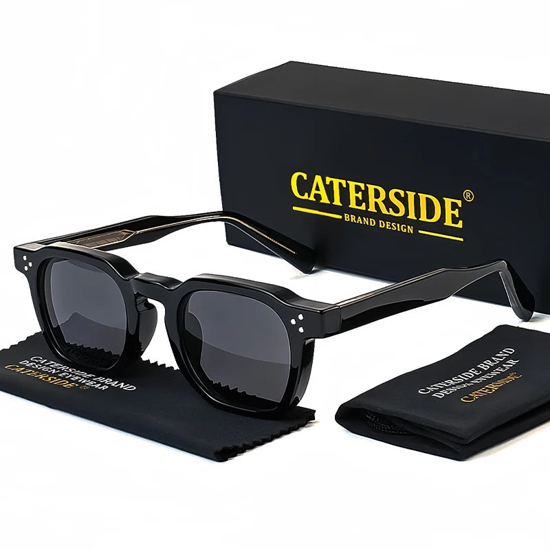 CATERSIDE Retro Punk Männer Sonnenbrille Kleine Rahmen Quadratische Personalisierte Design Sonnenbrille Frauen Reise Party Business Festival Geschenk Festival Outfits | Techno Shirts | Rave Clothing