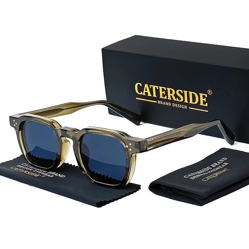 CATERSIDE Retro Punk Männer Sonnenbrille Kleine Rahmen Quadratische Personalisierte Design Sonnenbrille Frauen Reise Party Business Festival Geschenk Festival Outfits | Techno Shirts | Rave Clothing