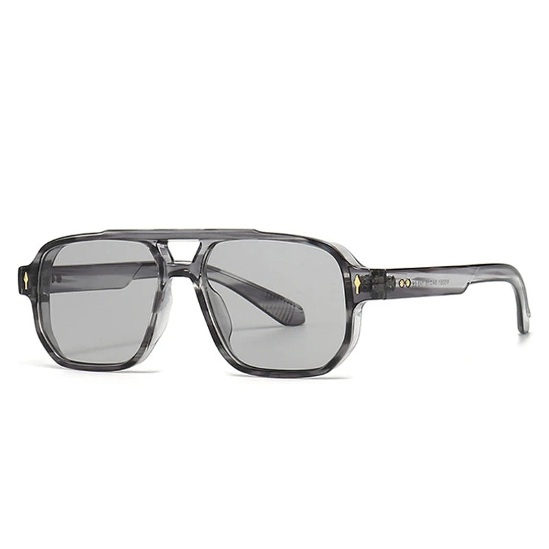 SHAUNA Retro Doppel Brücken Quadrat Sonnenbrille Frauen Gradient Shades UV400 Mode Marke Designer Nieten Männer Sonnenbrille Festival Outfits | Techno Shirts | Rave Clothing