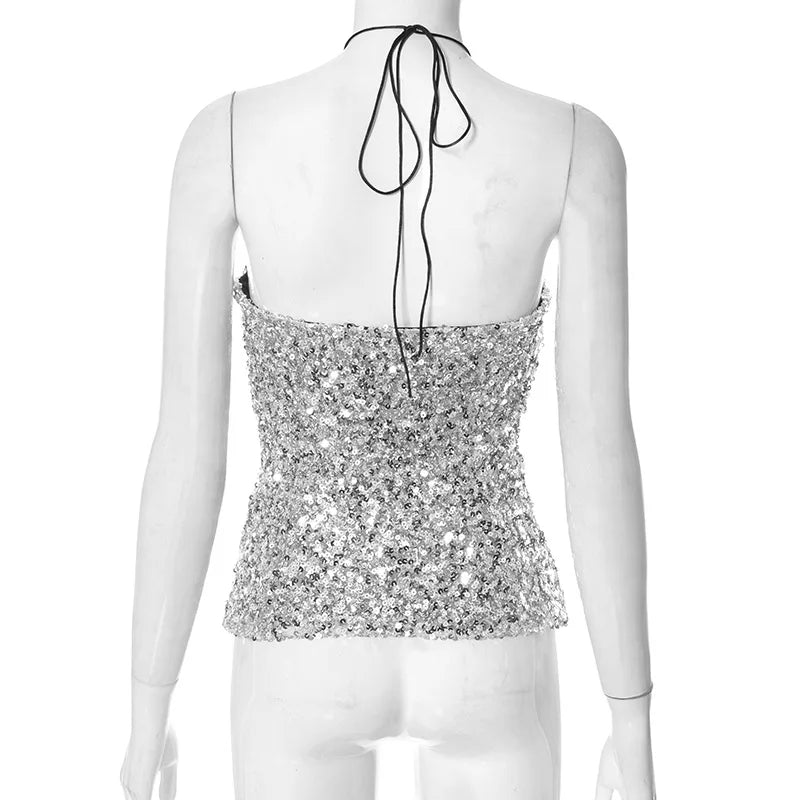 Sexy Frauen Shiny Gold Silber Bustier Crop Tops Helle PU Leder Krone Gürtel Abnehmen Taille Liebsten Low-cut Korsett top Sommer Festival Outfits | Techno Shirts | Rave Clothing