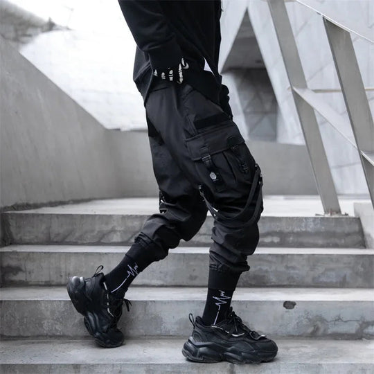 2024 neue Mode Multi-tasche Cargo Hosen Männer Y2K Taktische Techwear Ankle Hosen Punk Stil Casual Fallschirmjäger Hosen pantalones Festival Outfits | Techno Shirts | Rave Clothing