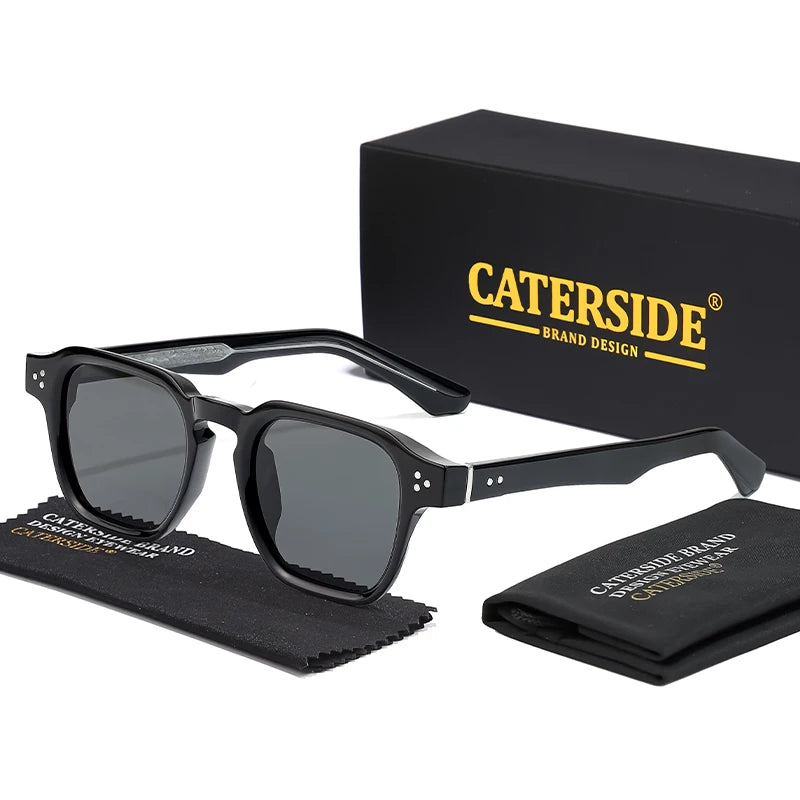 CATERSIDE Klassische Quadratische Sonnenbrille Männer Core Insert Tempel Luxus Marke Sonnenbrille Frauen Reisen Strand Party Festival Geschenke Festival Outfits | Techno Shirts | Rave Clothing