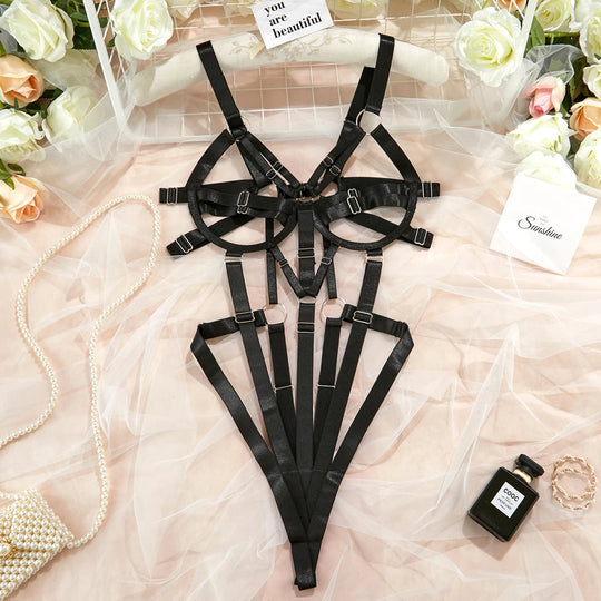 Ellolace Sexy Body Hollow Out Bandage Erotik Body Sissy Sex Hot Woman Tanga Einteiler Bdsm Dessous Offener Schritt und Brüste Festival Outfits | Techno Shirts | Rave Clothing