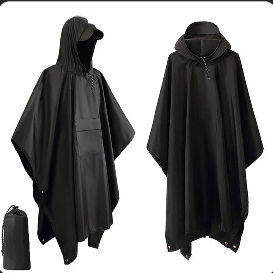 3-in-1-Militär-Regenmantel für den Außenbereich, mit Kapuze, wasserdicht, Regenponcho, Motorrad-Regenschutz, Camping, Wandern, Reisen, Regenbekleidung, Zelt Festival Outfits | Techno Shirts | Rave Clothing