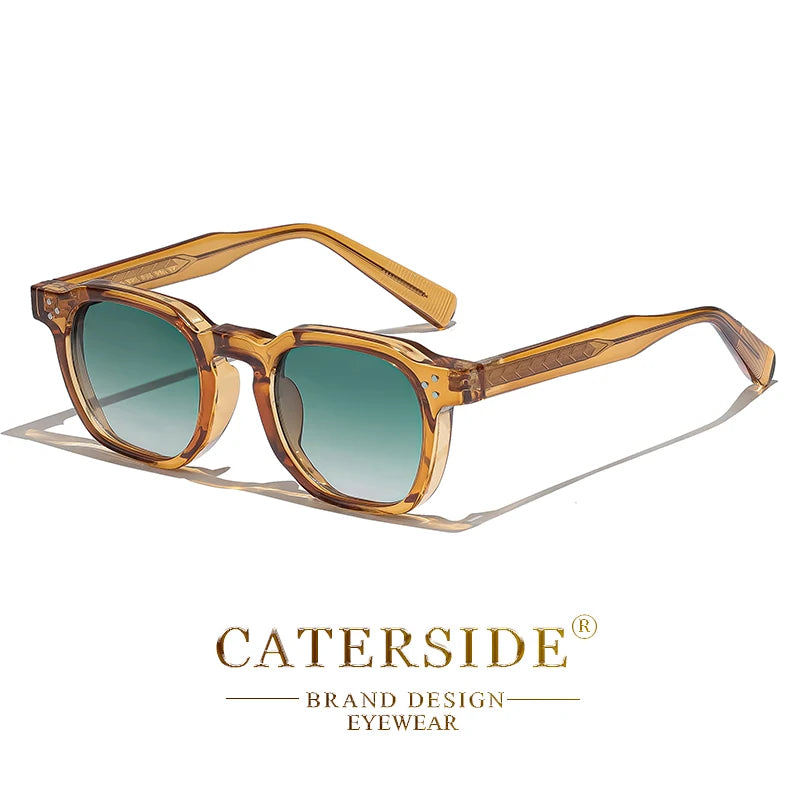 CATERSIDE Retro Punk Männer Sonnenbrille Kleine Rahmen Quadratische Personalisierte Design Sonnenbrille Frauen Reise Party Business Festival Geschenk Festival Outfits | Techno Shirts | Rave Clothing