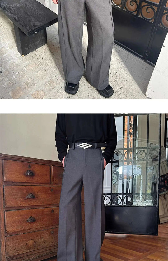 LUZHEN 2025 Frühjahr Neue Koreanische Einfarbig Casual Anzug Hosen Männer Mode Lose Dreidimensionale Spleißen Design Hosen LZ9369 Festival Outfits | Techno Shirts | Rave Clothing
