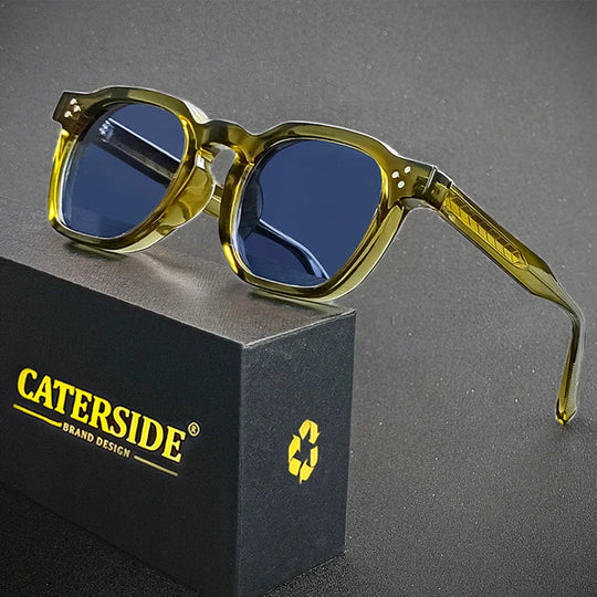 CATERSIDE Retro Punk Männer Sonnenbrille Kleine Rahmen Quadratische Personalisierte Design Sonnenbrille Frauen Reise Party Business Festival Geschenk Festival Outfits | Techno Shirts | Rave Clothing
