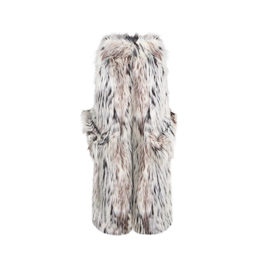 Mauroicardi Herbst Winter Lange Bunte Dicke Warme Haarige Flauschigen Faux Pelz Breite Bein Hosen Männer Taschen Runway Fashion Streetwear Festival Outfits | Techno Shirts | Rave Clothing