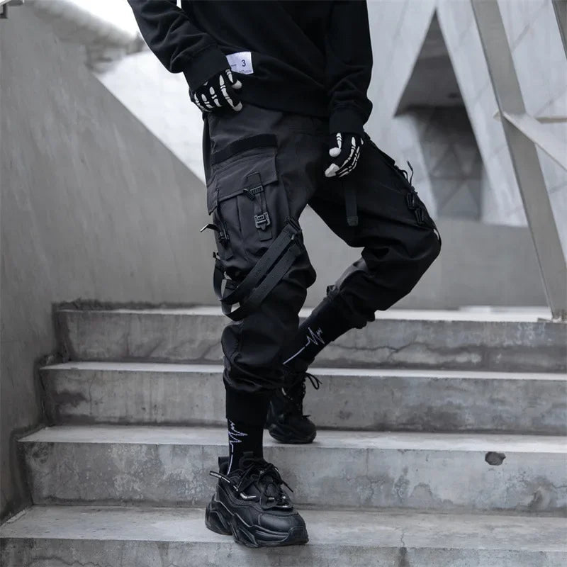 2024 neue Mode Multi-tasche Cargo Hosen Männer Y2K Taktische Techwear Ankle Hosen Punk Stil Casual Fallschirmjäger Hosen pantalones Festival Outfits | Techno Shirts | Rave Clothing