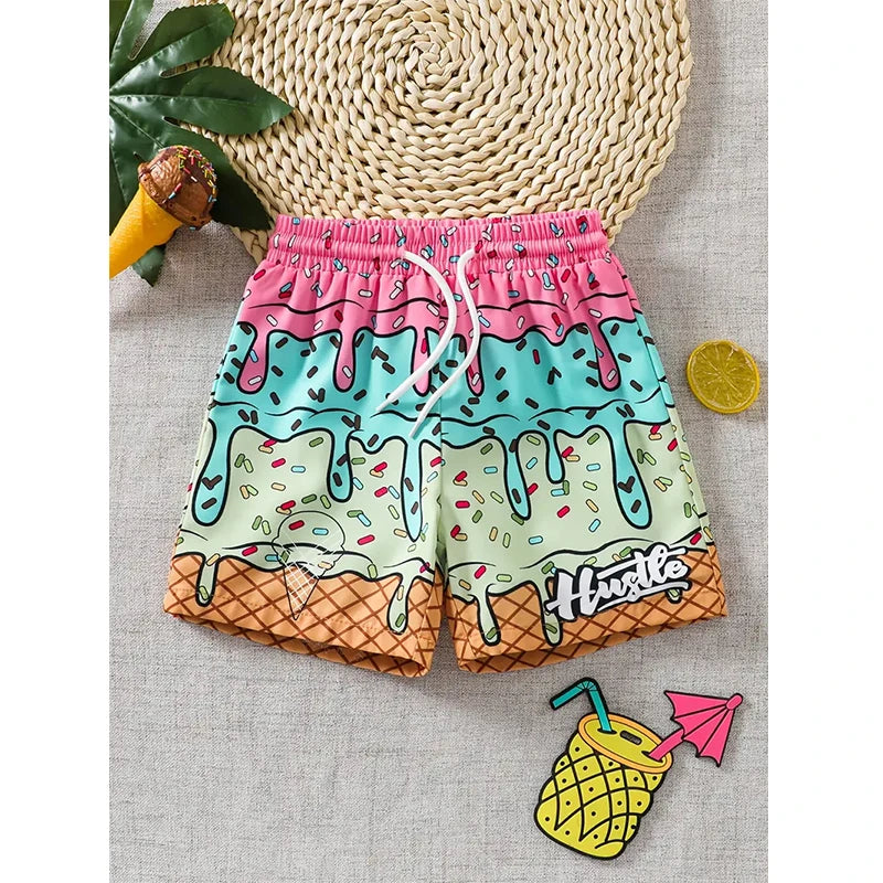 Harajuku Casual Shorts Männer Frauen Eis Sport Gym Shorts Fitness 3D Druck Schnell Trocknend Urlaub Board Shorts Sommer Männliche Shorts Festival Outfits | Techno Shirts | Rave Clothing